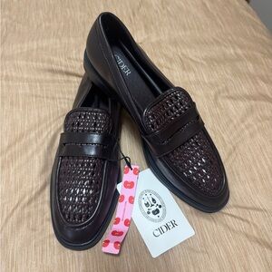 Cider Dark Brown Woven Loafers